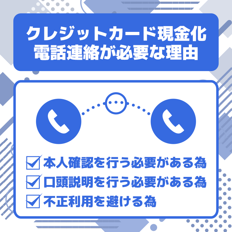 クレジットカード現金化で電話連絡が必要な理由