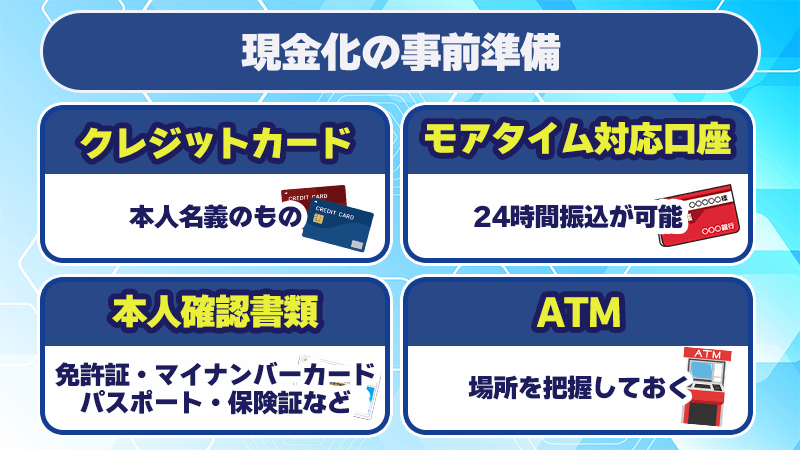 即日クレジットカード現金化する為の事前準備