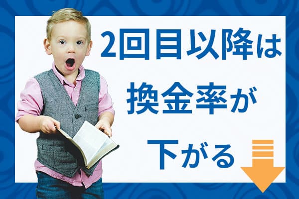 2回目以降は換金率が下がる